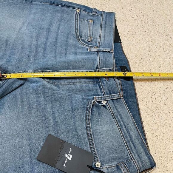 NWT Seven 7 For All Mankind Jeans Mens Size 36 Slimmy Straight Light Denim - Picture 11 of 14